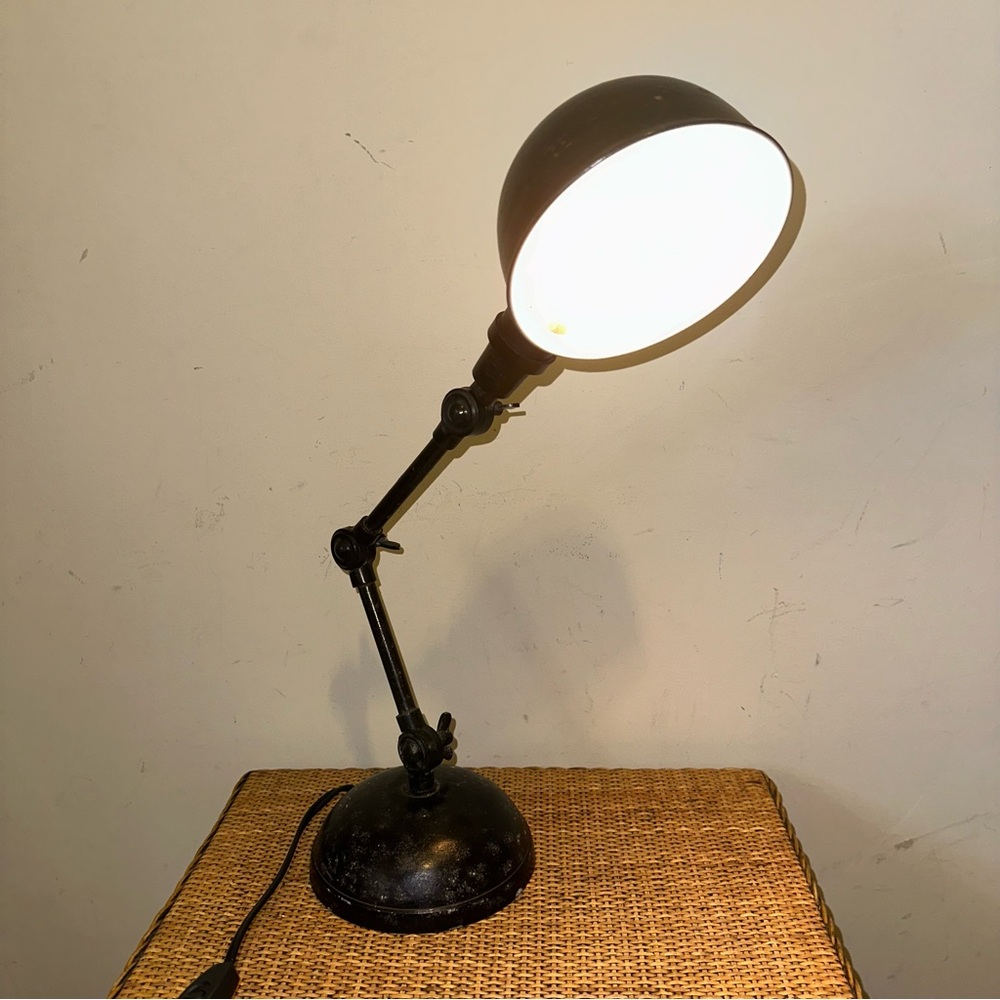 Pottery Barn Pharmacy 3 Way Adjustable Task Desk Lamp Brass Bronze Gun Metal Y2K